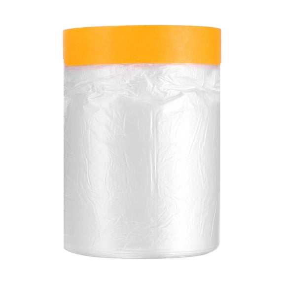 Uxcell Pre-Taped Masking Film 21.7"x65ft Adhesive Tape and Drape Painters Plastic Drop Cloth Film with Tape Plastic Sheeting for Automotive Painting Covering, Clear