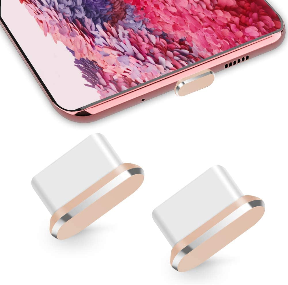 Compatible with Samsung Galaxy Note Pixel OnePlus Laptop MacBook Pro Android Devices Silver 2 Pack VIWIEU USB C Dust Plug Cover Charms Cell Phone Type C Charging Port and Earphone Jack Cap Protector 
