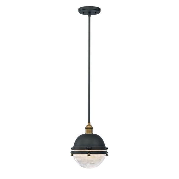 Maxim 10184OIAB Portside 1-Light Outdoor Pendant, Oil Rubbed Bronze & Antique Brass