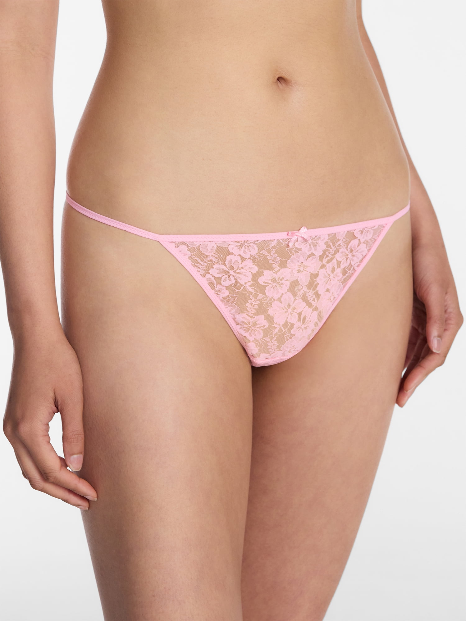 No Boundaries Women’s All Over Lace Thong Underwear, 3-Pack, Sizes XS-XXXL