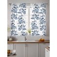 thumbnail image 4 of Sheer Curtains 72 Inches Long 2 Panels Set for Bedroom, Blue Fruit Semi Sheer Curtains for Windows, Vintage Plant Nature Botanical Flower Floral Voile Window Treatments Rod Pocket Curtain, 4 of 7