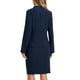 thumbnail image 3 of Conjuntos de falda para mujer INSPIRE CHIC, traje sin cuello, blazer y faldas lápiz, 2 piezas, atuendos elegantes, XL, azul oscuro, 3 of 6