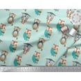 thumbnail image 3 of Soimoi Green Cotton Voile Fabric Owl Tribal Printed Craft Fabric by the Yard 42 Inch Wide, 3 of 3