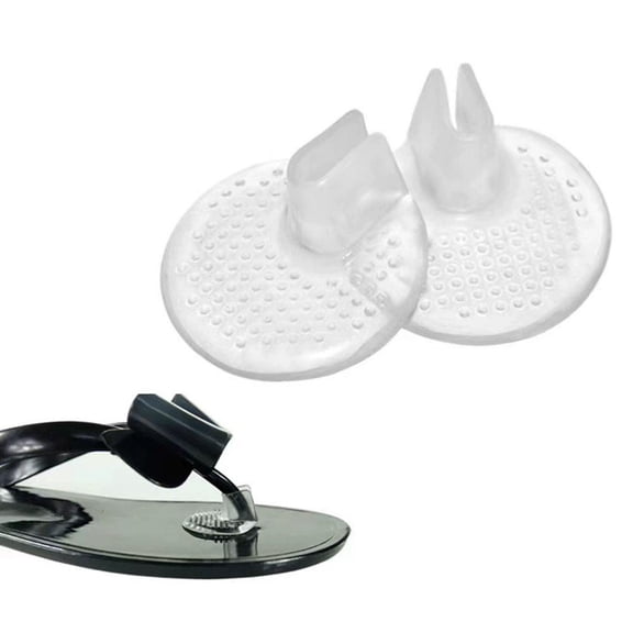 ZOUBAOQ Gel Pads for Thong Sandals, 5 Pairs Silicone Between Toe Cushions, Soft Reusable Self-Adhesive Forefoot Pads, Non-Slip Ball of Foot Grip Shoe Inserts for Flip Flops
