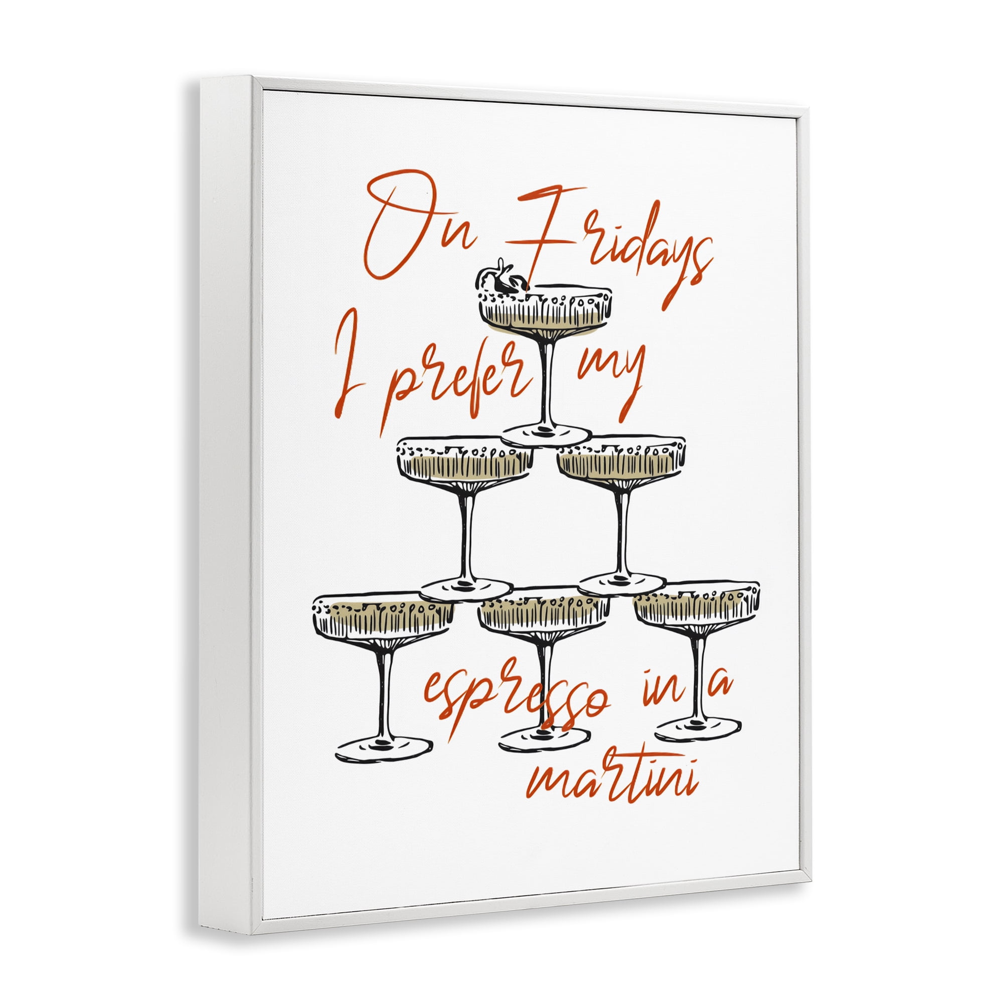 Stupell Industries On Fridays Espresso Martini White Framed Giclee Art, design by The Prints Vibe
