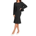 thumbnail image 2 of Conjunto de vestido de dos piezas Inspire Chic para mujer, vestido sin mangas y blazer corto, negro, 2 of 6
