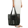thumbnail image 5 of Time and Tru Women's Mesh Beach Tote Bag, 2-Pack Black / Black, 5 of 9