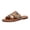 Brown, variant on Women Printed Thong Slides, Dual Strap Flat Mules, Women's Bohemian Toe Post Sandals - Flat Summer Beach Slides With Non-Slip Sole, Sandals for Vacation Daily Wear, Brown 6.5