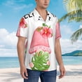 thumbnail image 3 of Balery Hello Summer Gnome Camisas hawaianas de manga corta para hombre, camisas playeras de corte holgado, camisas de vacaciones con botones,Small, 3 of 7