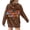 Brown, variant on Women's Tops, Women Colorful Letter Print Long Sleeve Hoodie Sweatshirt Drawstring Workout Tunic Hoodied Pullover Blouse