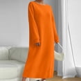 thumbnail image 4 of Aueoeo Womens Oversized Dresses Long Sleeve Sweat Dresses Loungewear Maxi Dress Crew Neck Vacation Outfit, 4 of 6