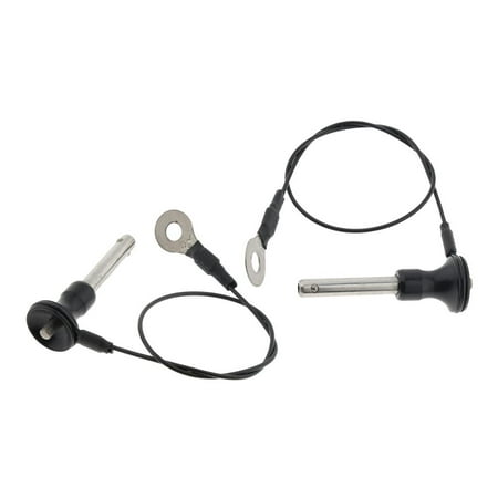 2 Piece Stainless Steel Pin, Push Button with Wire Lanyard, Usable Length 45mm Diameter 8mm, Long-Lasting