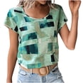 thumbnail image 1 of T-Shirts pour Femmes Coupe Ample Col Rond Imprimé Manches Courtes T-Shirt Ample pour Femmes, 1 of 6