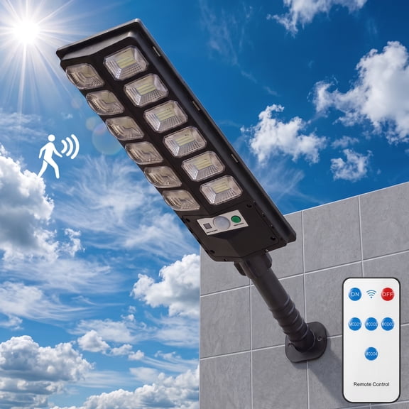 VOLIVO LED Solar Street Lights Outdoor, Motion Sensor & Remote Control, Flood Lights for Yard Pathway Farm Garden Outdoor