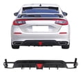 thumbnail image 2 of Ikon Motorsports Rear Aprons Compatible With 2022-2024 Honda Civic Sport Touring Hatchback, Gloss Black PP Added On Rear Bumper Lip Splitter Diffuser Canards Pair 3PCS, 2 of 8