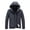 Dark Gray, variant on Men Winter Puffer Jacket Solid Color Hooded Thin Lightweight Coat,Warm Packable Zip Up Outerwear for Daily Wear