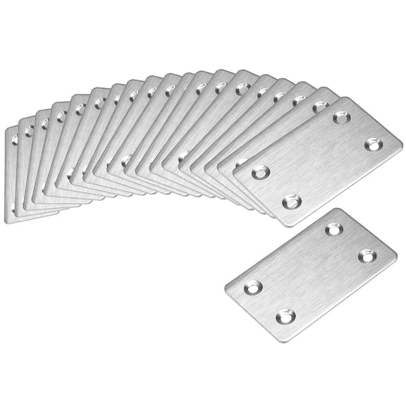 Repair Plates, 60mm x 38mm, Flat Fixing Mending Bracket Connector, 20 Pcs