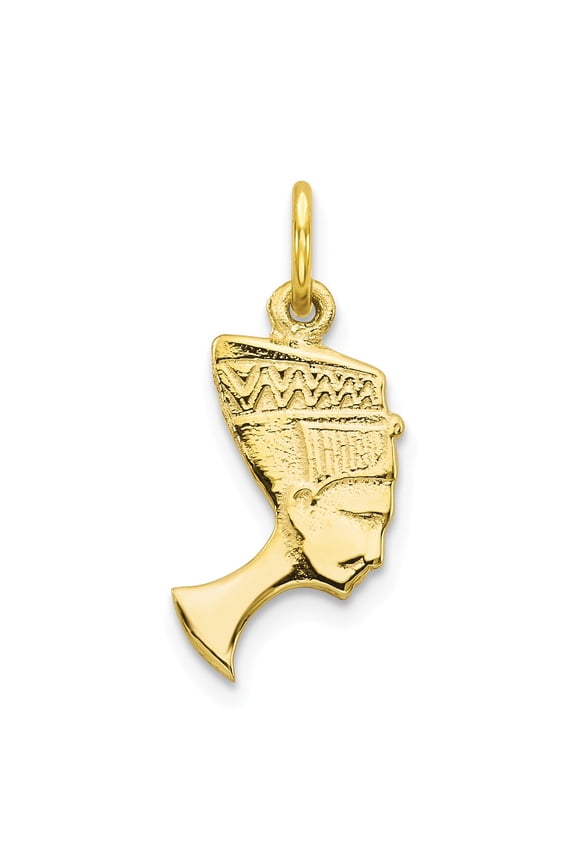 10k Solid Bust of Nefertiti Charm in 10k Yellow Gold