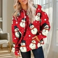 thumbnail image 4 of Lorytime Christmas Fleece Hoodies for Women Santa Claus Print Sweatshirt Long Sleeve Pullover Drop Shoulder Loose Tops, 4 of 7