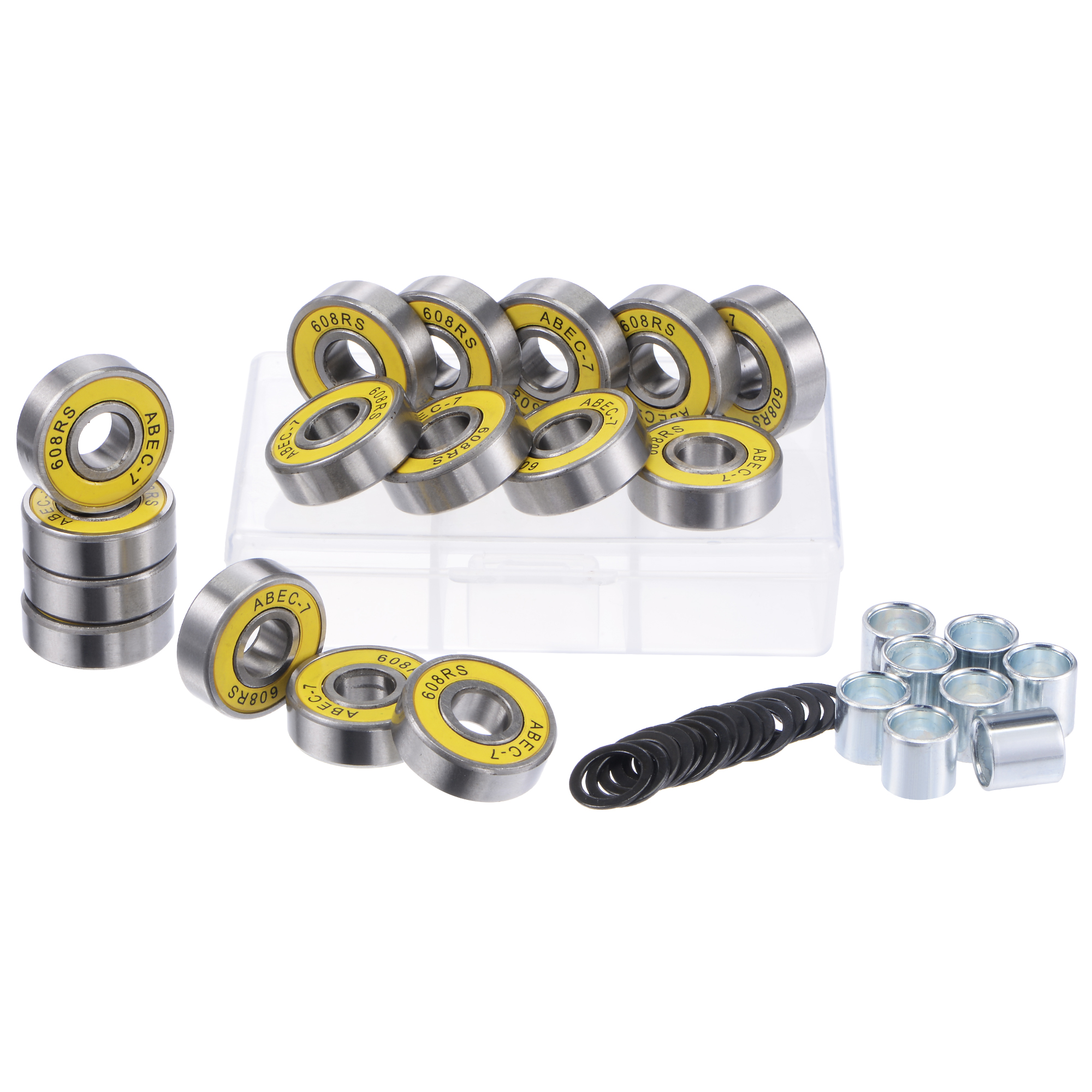 Uxcell 6082RS Ball Bearings Yellow for Skateboard Inline Roller Skates