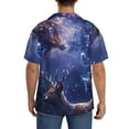 thumbnail image 3 of Naloa Enchanted Forest Stag Gathering Men's Loose Fit Cuban Collar Short-Sleeve Shirt, Hawaiian Shirts, Mens Shirts Casual for Everyday Wear Outings-, 3 of 5