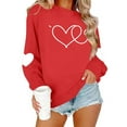 thumbnail image 2 of Hearts Printed Tops for Women Cute Valentines Day Holiday Outfits Long Sleeve Crewneck Sweatshirt Lover Gifts (L, Red #D), 2 of 7