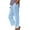 Light Blue, variant on Linen Pants for Women with Pockets Ankle Length Summer Beach Casual Trousers Hollow-out Deisgn Lightweight Pants (XL, White)