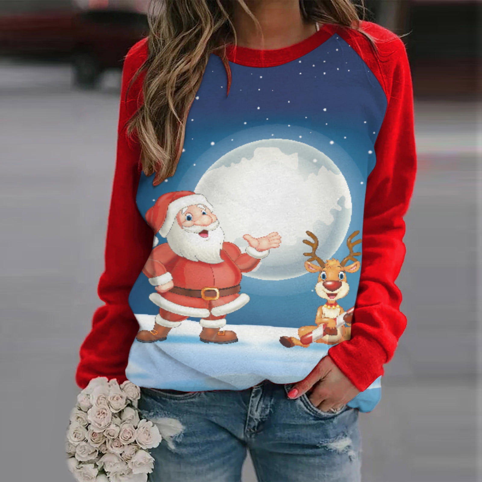 Winter Fashion Woman O-Neck Long Sleeve 