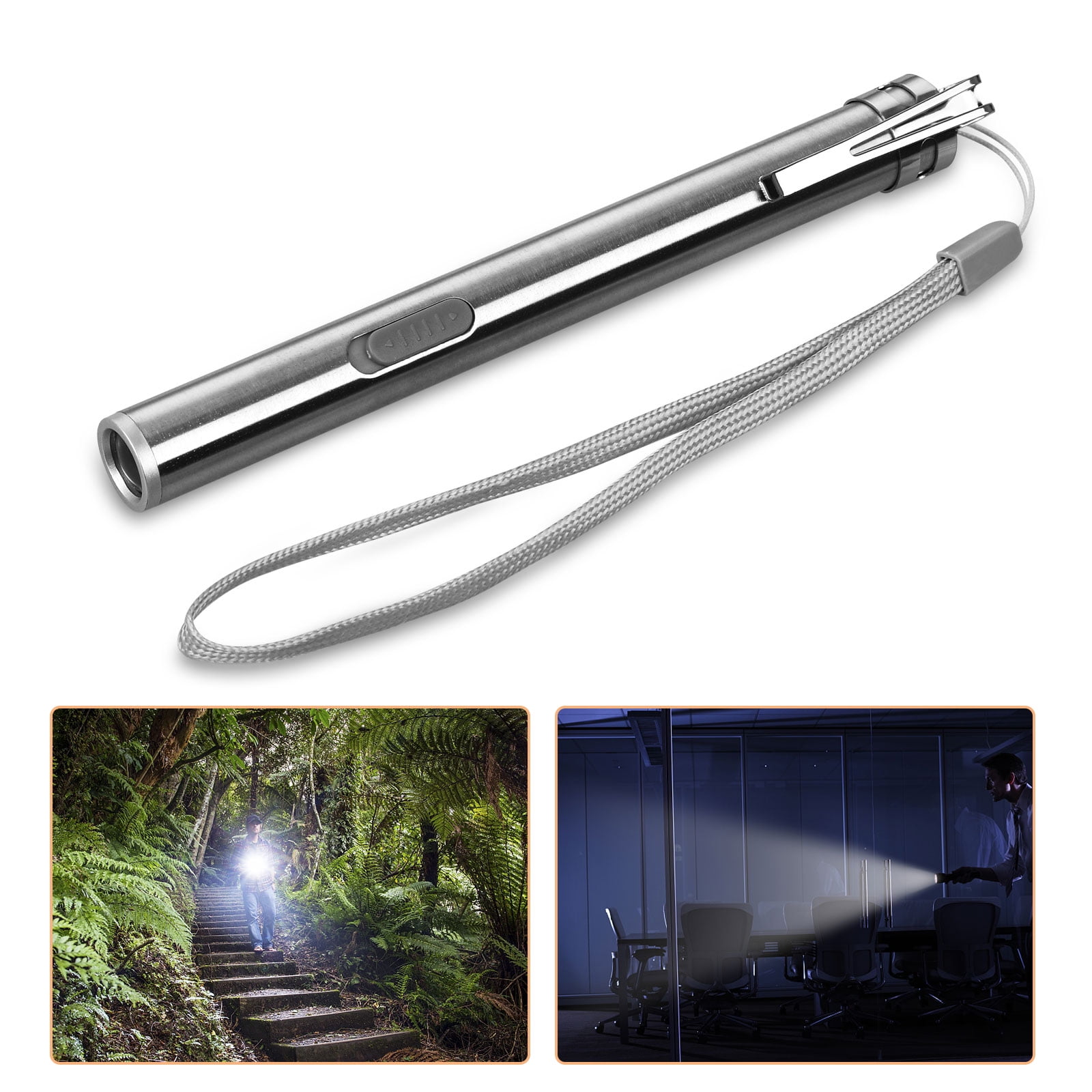 EEEkit USB Rechargeable Mini Flashlight Pocket Small Handy LED Torch Pen Light with Charger