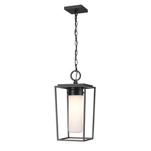 1 Light Outdoor Chain Mount Pendant In Modern Style-17 Inches Tall And 8 Inches Wide Z-Lite 595Chm-Bk