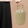 thumbnail image 5 of Wiywef Woven Women Handbag Female Straw Mesh Bag Summer Beach Bags Handmade Bucket Net Bag Rattan Knitte -handle Tote, 5 of 7
