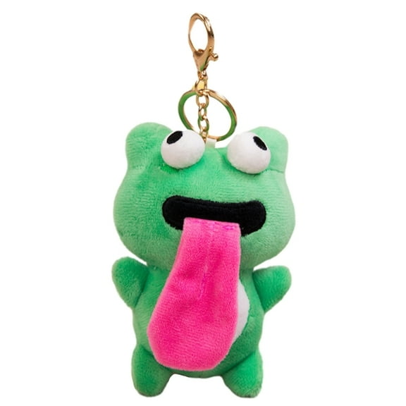 AOOOWER Big Eyes Frog Doll Keychains Funny Pendant Party Favors Backpack Charm Sticking Out Tongue Frog Magnetic Attraction Toy