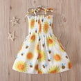 thumbnail image 2 of Esaierr 1-5T Kids Teen Girls Floral Print Halter Dress A-line Dress Spaghetti Strap Dress for Little Girls Dress Sleeveless Dress, 2 of 10