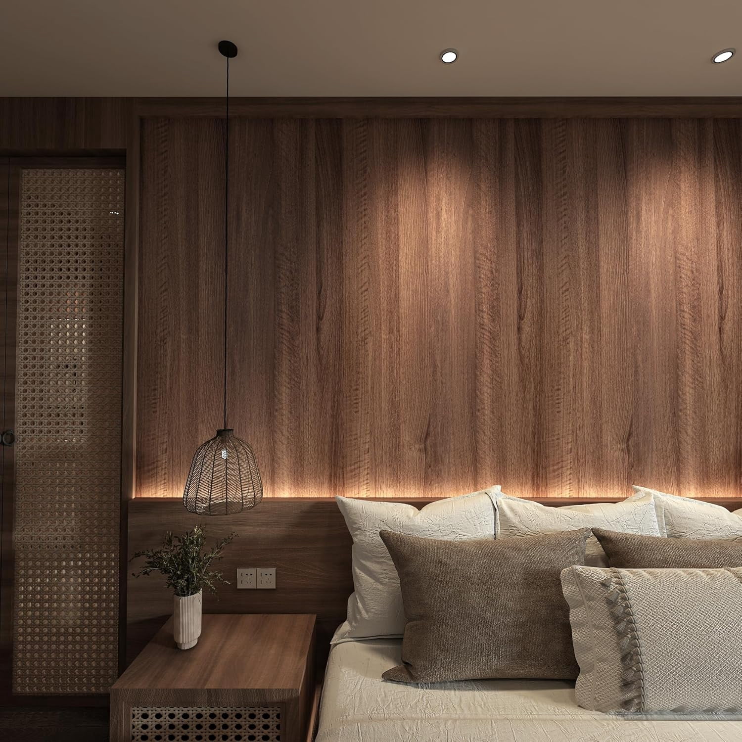 Walnut Wood Grain Contact Paper for Countertops Cabinets Thicken Wood Peel and Stick Wallpaper Waterproof Removable Self-Adhesive Vinyl Sticker Paper Faux Wooden Look Decor Roll 16x78 inch