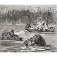 thumbnail image 2 of Hippopotamus Hunting In Africa In The 19Th Century. From Africa By Keith Johnston Published 1884. Print, 2 of 4