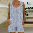 thumbnail image 4 of Yuyuzo Womens Lounge Sets Two Piece Square Neck Tank Tops Wide Leg Shorts with Pockets Matching Outfits, 4 of 7