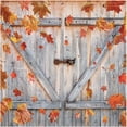 thumbnail image 2 of Autumn Window Curtain Fall Thanksgiving Rustic Barn Wooden Door Print Curtains Home Decor Rod Pocket Darkening Drapes for Bedroom Living Room 2 Panels 42 in x 84 in, 2 of 5