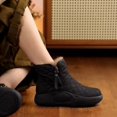 thumbnail image 2 of Zapatos de mujer acolchados de algodón, botas de nieve de piel de suela gruesa con forro polar de invierno, zapatos casuales antideslizantes gruesos y cálidos, 2 of 6