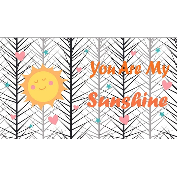 You Are My Sunshine Smiley Face Sun Decors Wall Sticker Art Design Decal for Girls Boys Kids Room Bedroom Nursery Kindergarten House Fun Home Decor Stickers Wall Art Vinyl Decoration (12x20 inch)