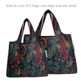 thumbnail image 3 of Wrapables Large & Small Foldable Tote Nylon Reusable Grocery Bags, Set of 2, Cosmic Paisley, 3 of 5