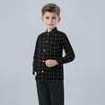 thumbnail image 5 of Boys' Long Sleeve Oxford Dress Shirts Kids and Toddlers Casual Button Up Collared Shirt Blouses for 6M-8T, 2-3 Years Black, 5 of 7