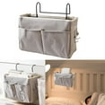 thumbnail image 2 of destyer Bedside Caddy Storage Bag for College Dorm 2 Side Hooks Pockets Gray, 2 of 8