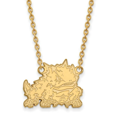 TCU Large (3/4 Inch) Pendant w/ Necklace (Gold Plated)