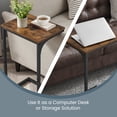 thumbnail image 5 of LEDREM Slim C‑Shaped Side Table, Slide Under Sofa & Bed, Stable Steel Frame, 26.2” Height, Compact Space-Saving Bedside Table, 5 of 6