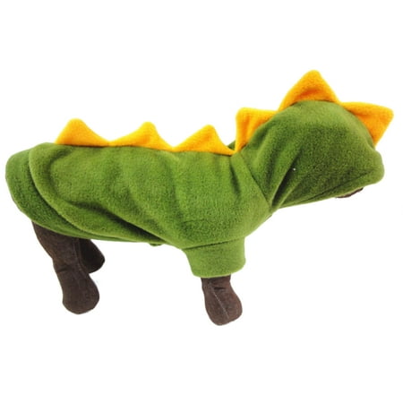 Polar Fleece Dinosaur Dress Up Costume Pet Puppy Dog Cat Hoodie Coat Apparel Clothes - Green S