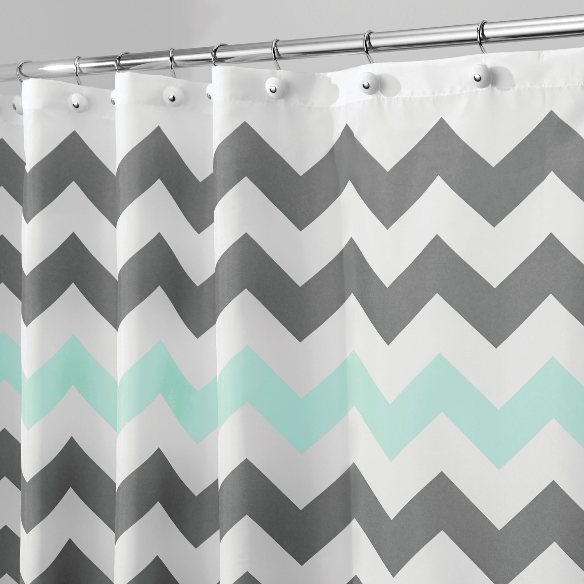 aqua chevron shower curtain