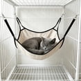 thumbnail image 2 of Hanging Cat Bed Hammock Breathable Foldable Pet Lounger for Indoor Cats, Space-Saver Sleeping Basket for Cat Crate, Cool Resting Mat for Small Pets, 2 of 6