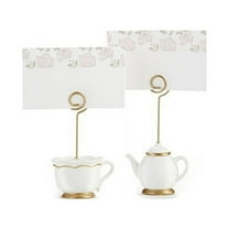 Kate Aspen, Place Card Holders, Tea Time Whimsy, Teapot and Teacup, Place Cards Included, Set of 6