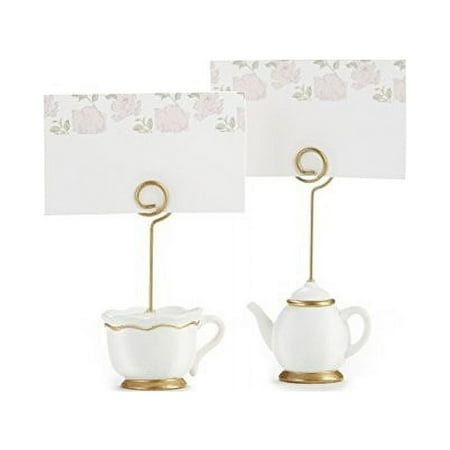 Kate Aspen, Place Card Holders, Tea Time Whimsy, Teapot and Teacup, Place Cards Included, Set of 6