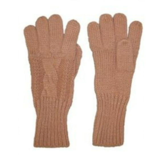 Fownes Womens Soft & Sleek Tan Cable Knit Gloves